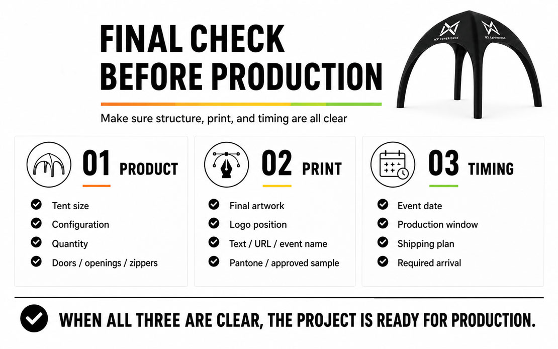 Custom Inflatable Tent Pre-Production Checklist